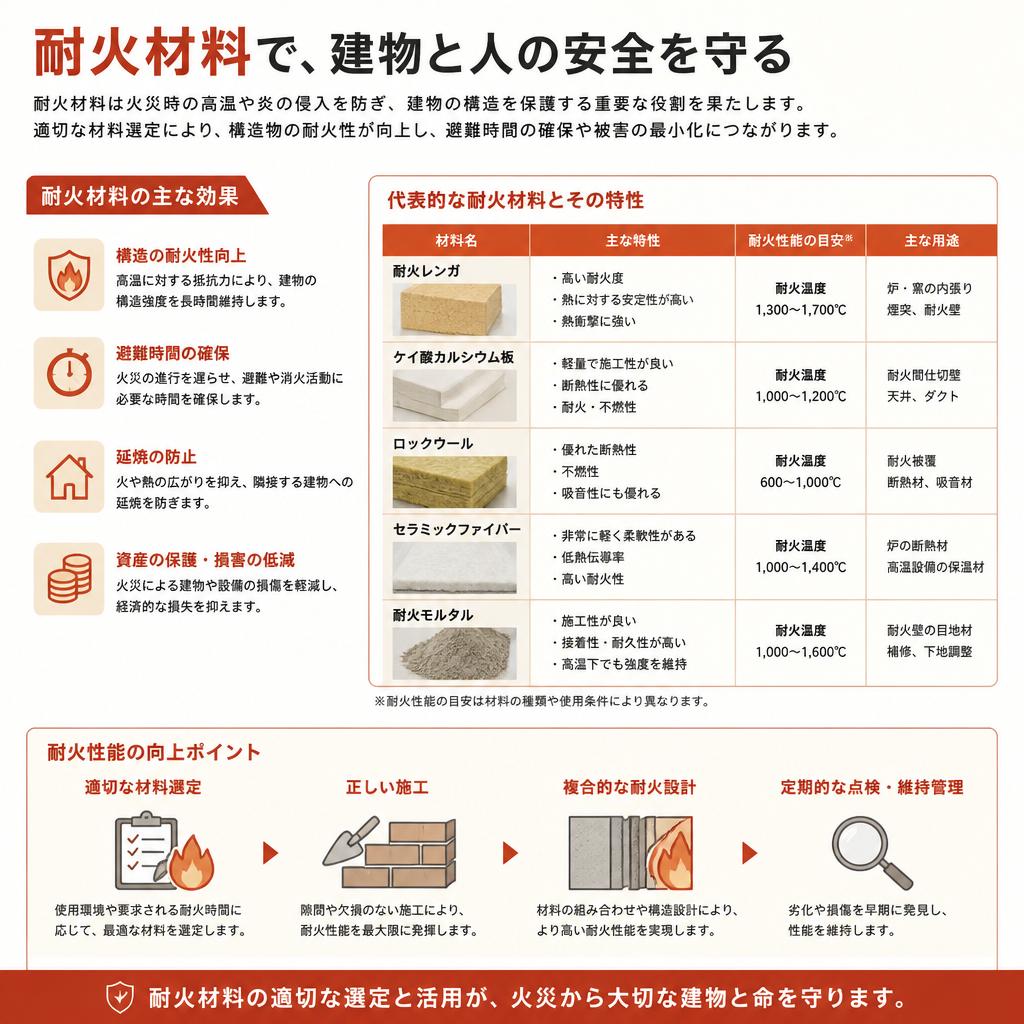 2. 耐火材料の選定とその効果