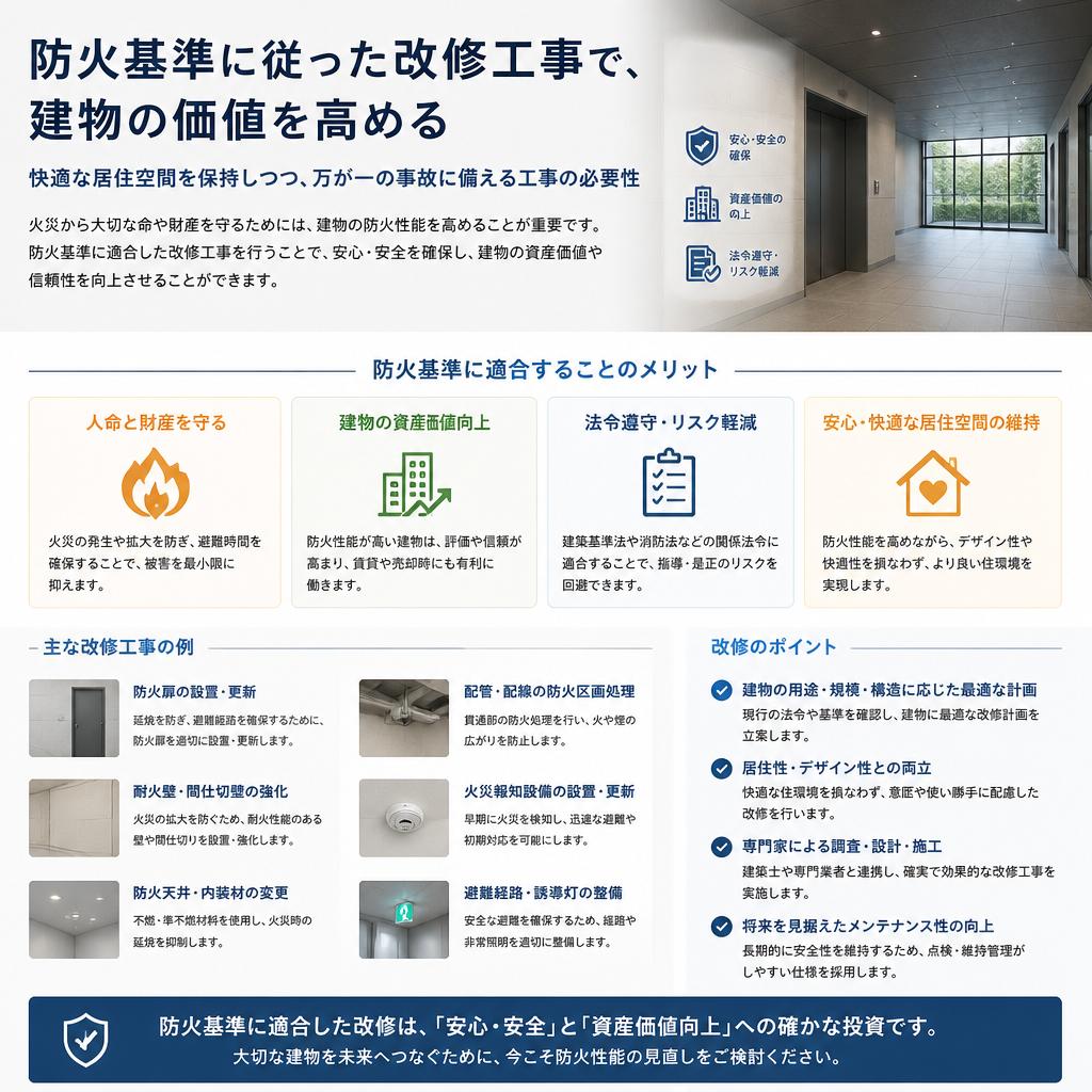 防火基準に沿った改修工事のメリット