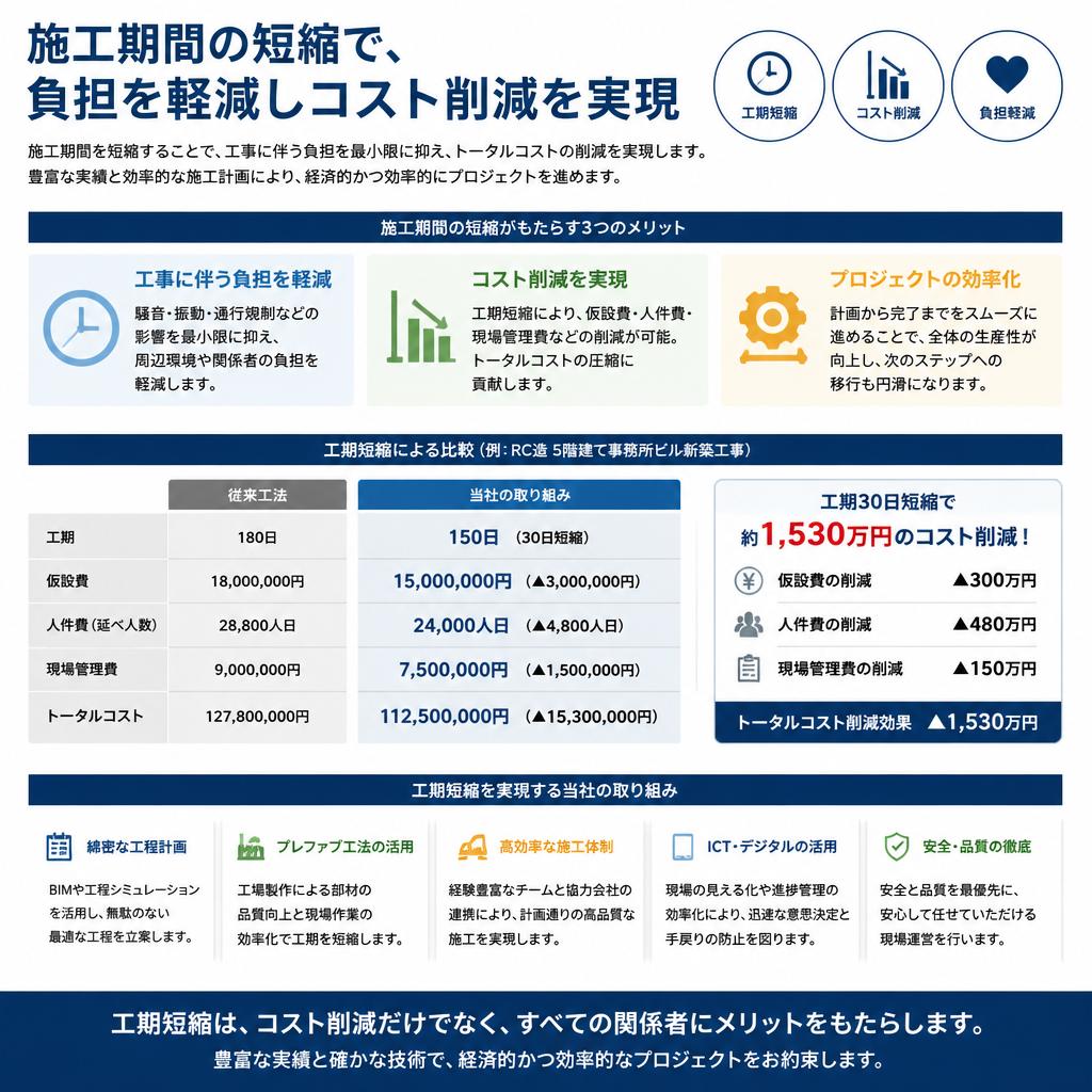 施工期間短縮のメリット