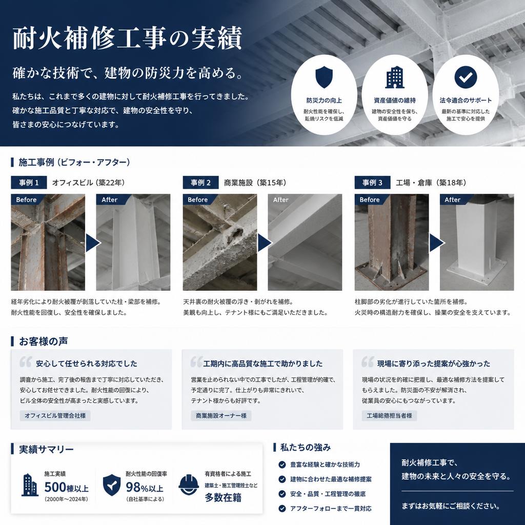 実績紹介：安心と信頼の証